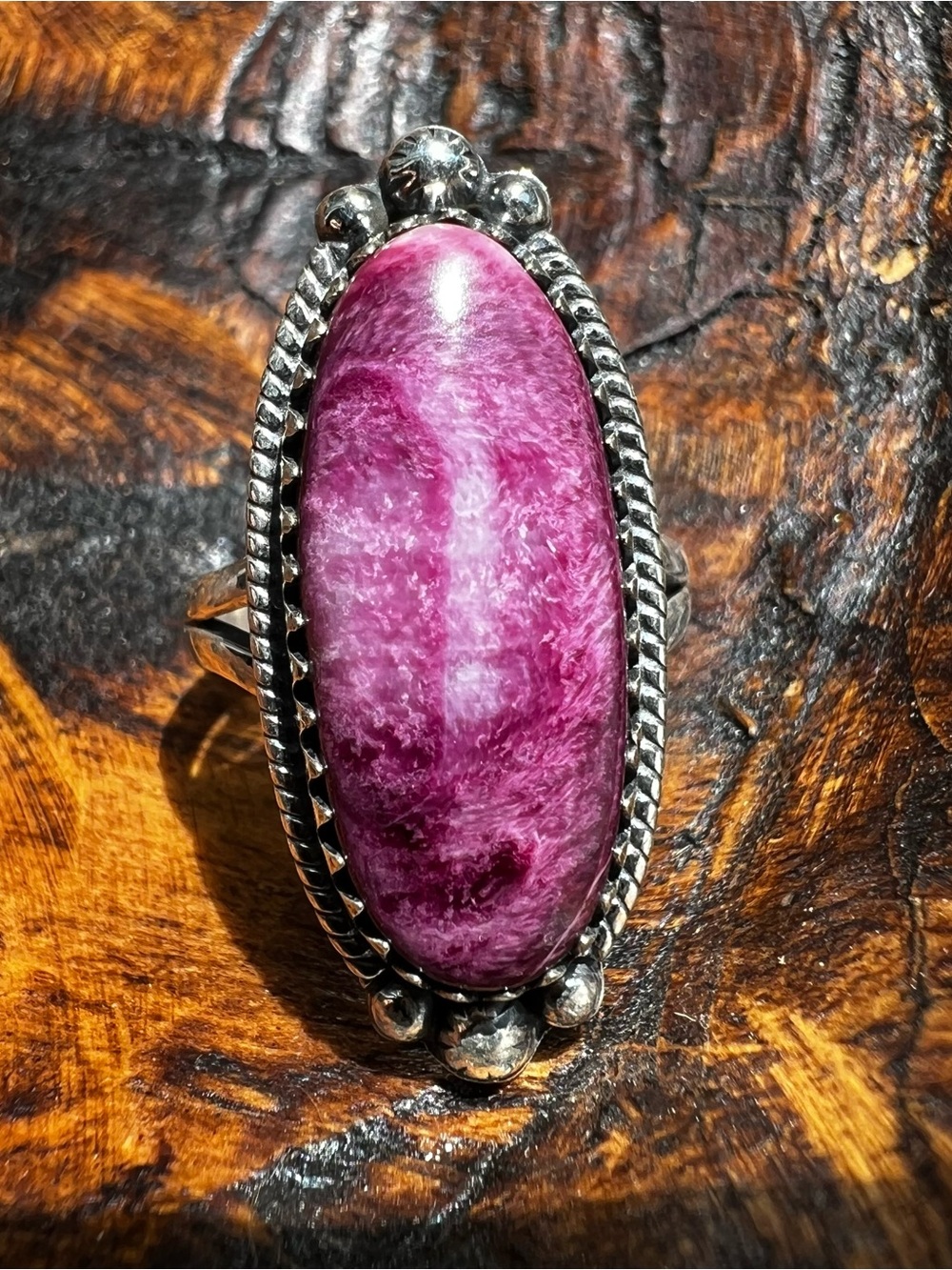 Purple Spiny Oyster Sterling Silver Ring Size 9 |Southwestern Statement